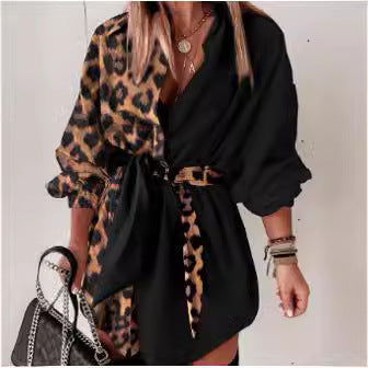 Damen Trendige Tunika mit Leopardenmuster EB