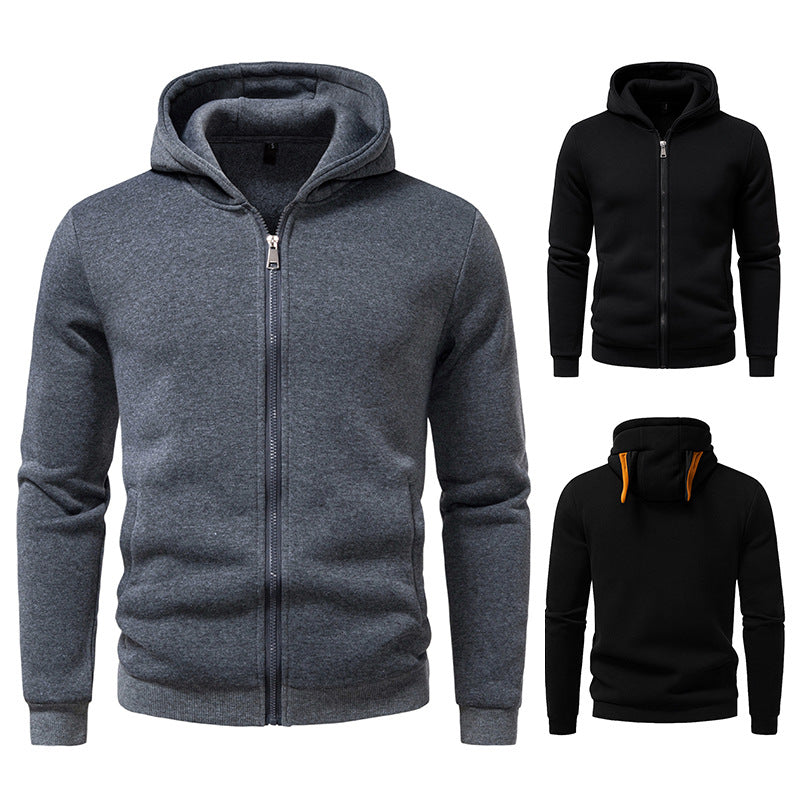 Herren komfortabler Kapuzenpullover mit durchgehendem Reißverschluss EB