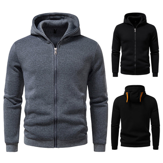 Herren komfortabler Kapuzenpullover mit durchgehendem Reißverschluss EB