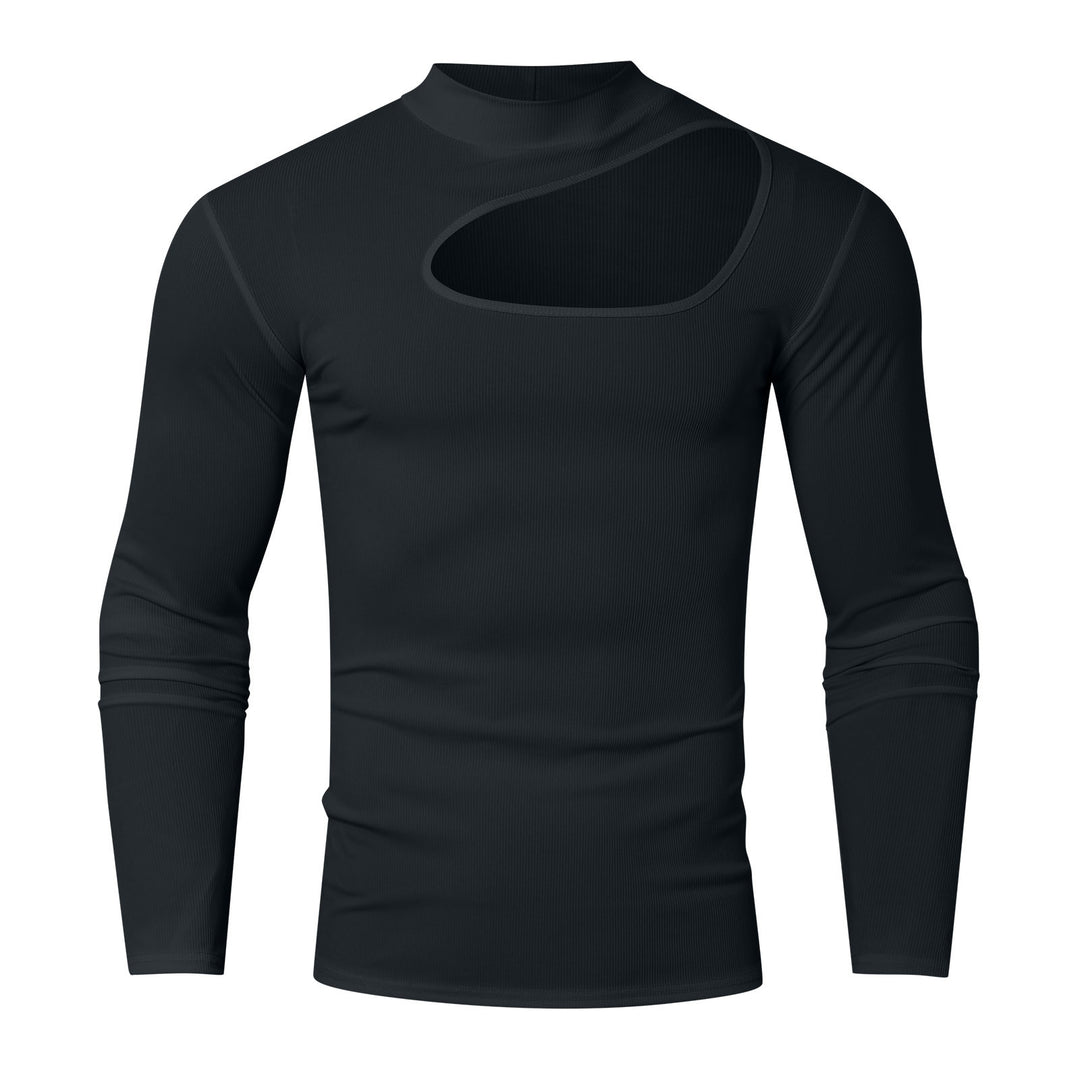 Herren Langarm Funktions-T-Shirt mit innovativem Ausschnitt und atmungsaktiven Eigenschaften EB