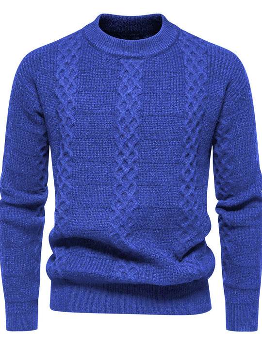 Herren Strukturierter Strickpullover mit hohem Kragen EB