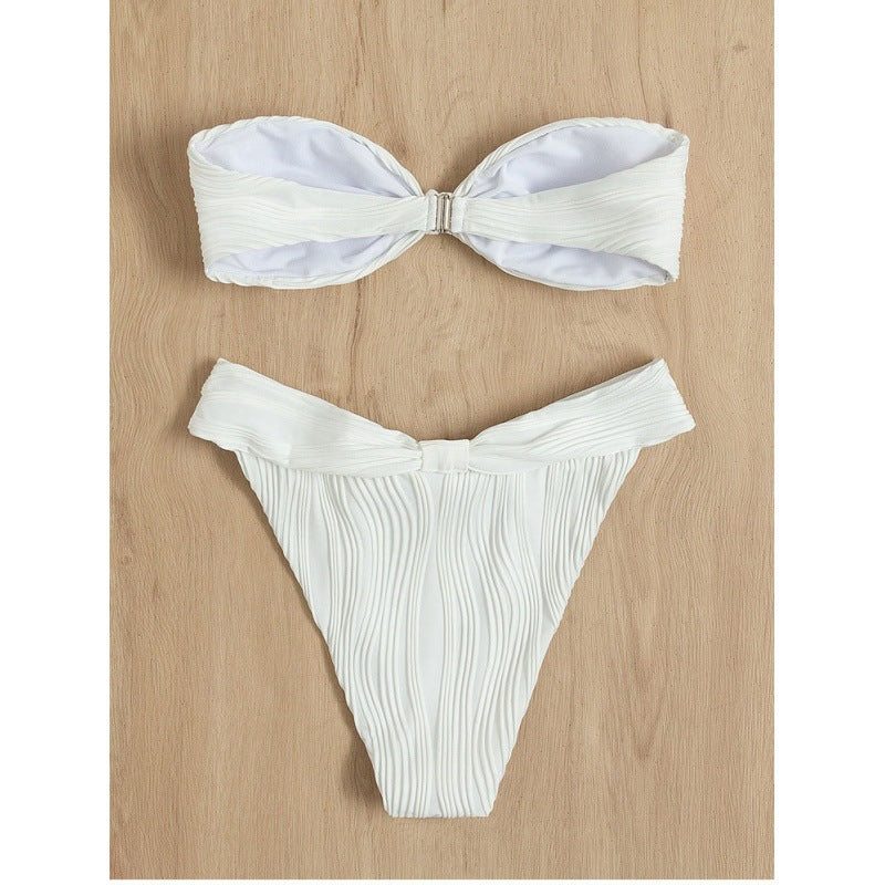 Damen Bandeau-Bikini mit raffiniertem Wickeldetail EB