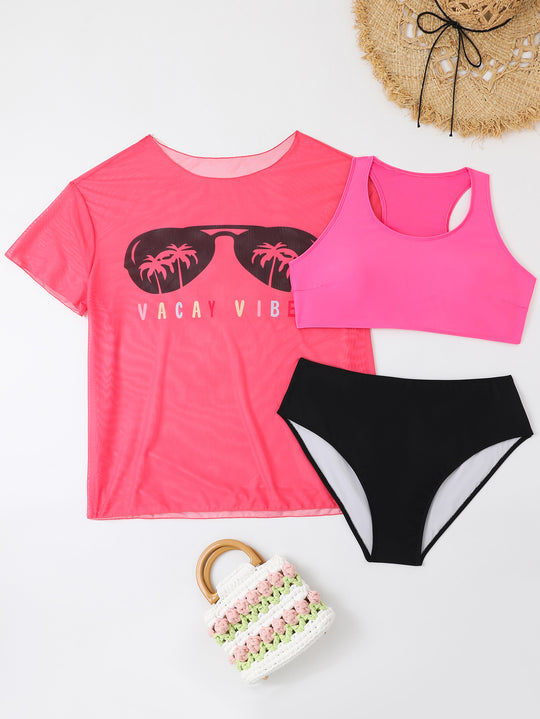 Damen Freizeit-Bikini-Set mit Netzoberteil EB
