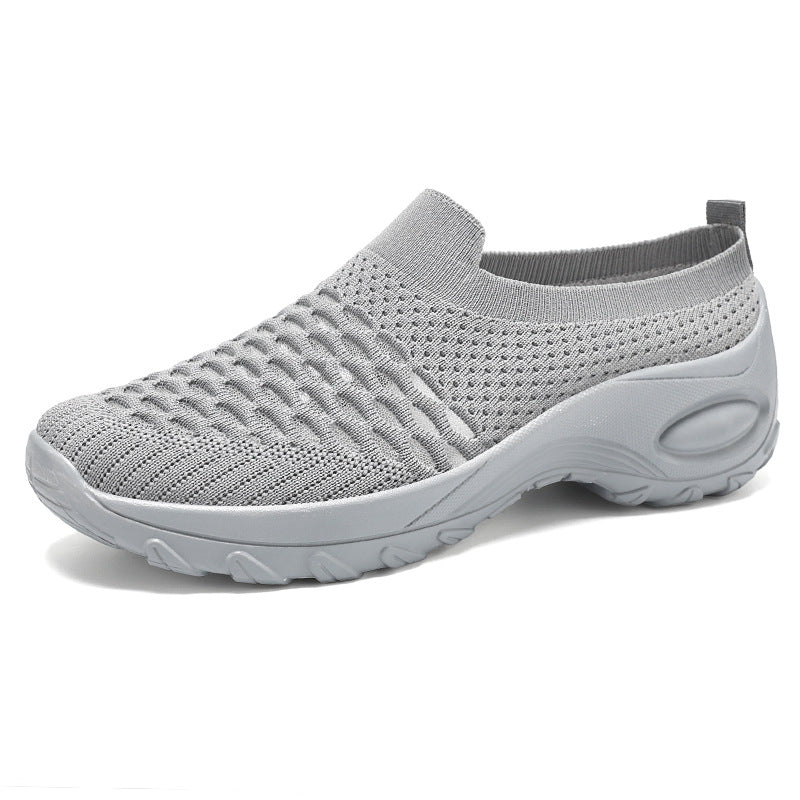 Damen Slip-On Sportschuhe mit atmungsaktivem Strickoberteil und flexibler Sohle EB
