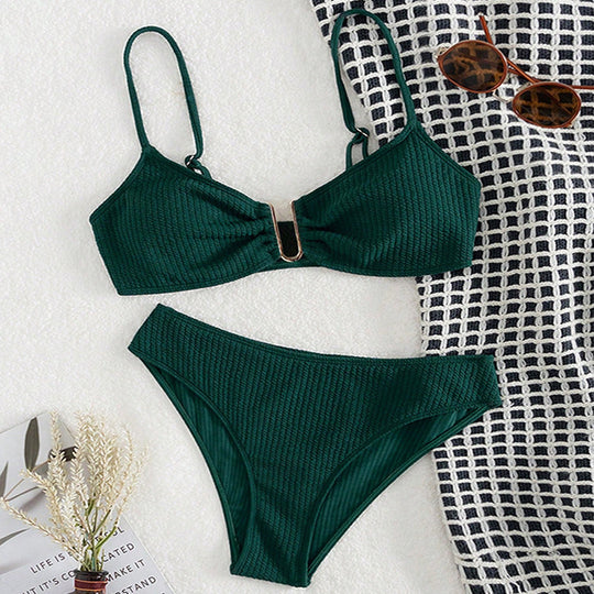 Damen 2-teiliges Bikini-Set mit elegantem Metall-Detail EB