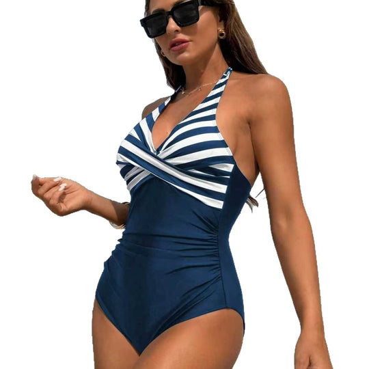Damen Badeanzug mit eleganten Streifen EB