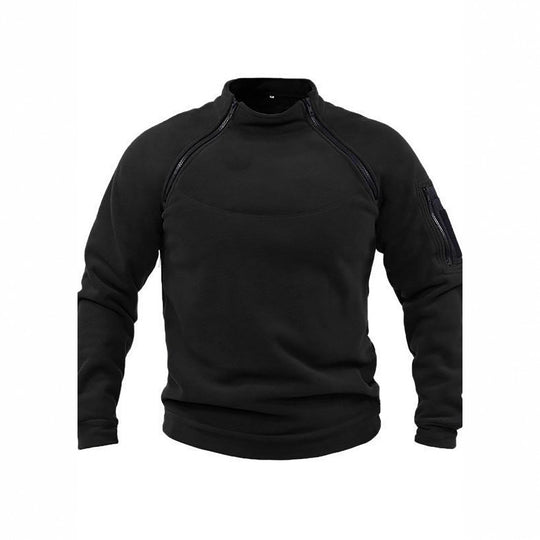 Herren Thermo-Fleecepullover mit hochschließendem Kragen und praktischen Taschen EB