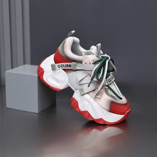 Damen Sportliche Chunky Sneakers mit atmungsaktivem Obermaterial und dämpfender Sohle EB