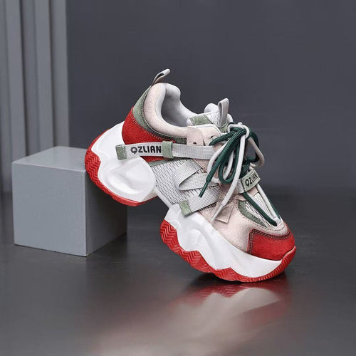 Damen Sportliche Chunky Sneakers mit atmungsaktivem Obermaterial und dämpfender Sohle EB