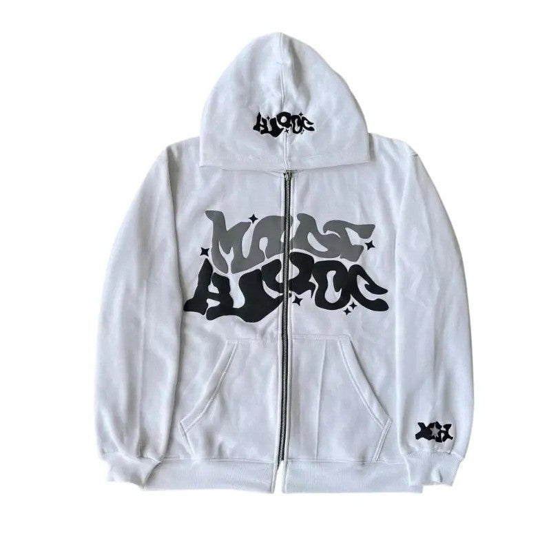 Damen sportliche Kapuzenjacke im urbanen Graffiti-Stil EB