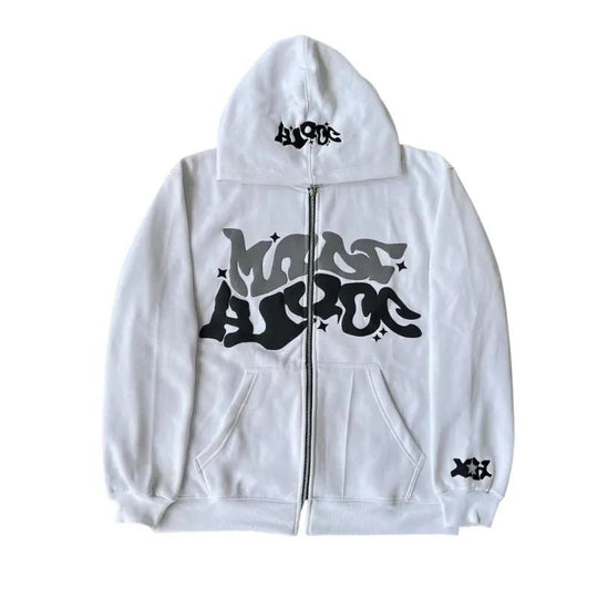 Damen sportliche Kapuzenjacke im urbanen Graffiti-Stil EB