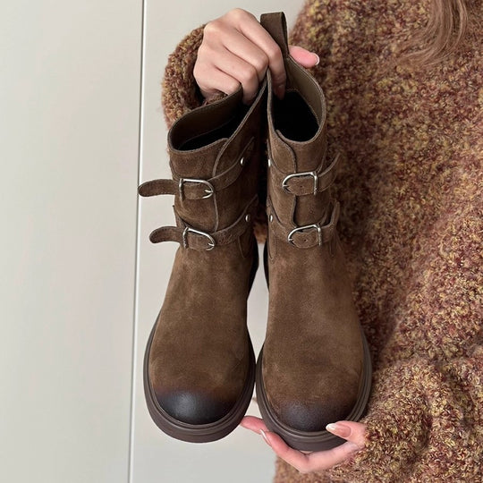 Damen Stiefelette mit zwei Riemen EB