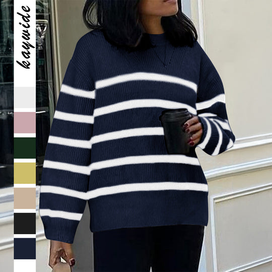 Damen nan oversized Mohair-Strickpullover mit weitem Carmen-Boat-Ausschnitt und flauschiger Struktur EB