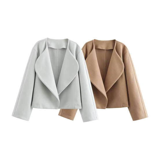 Damen eleganter Oversized-Blazer mit schickem Revers EB