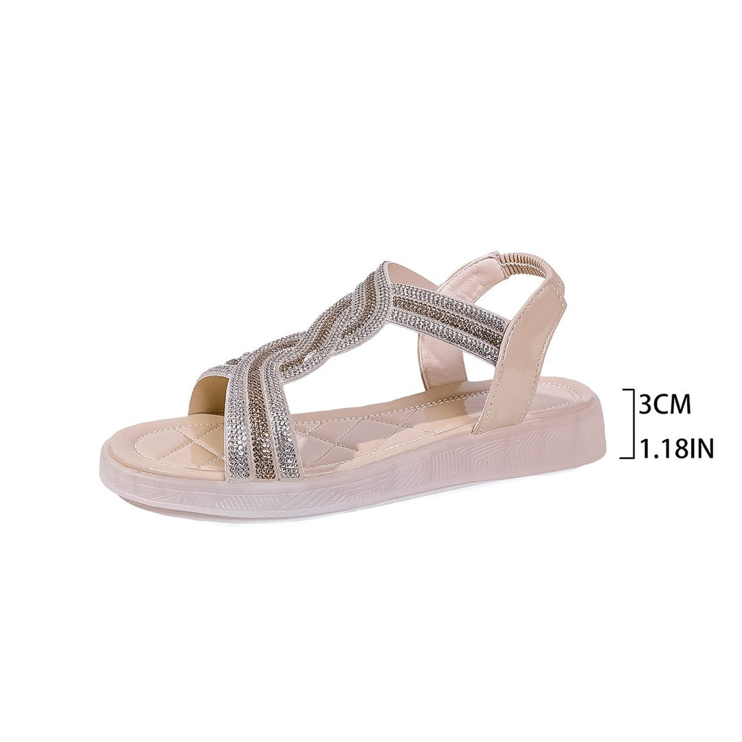 Damen Sportliche Sandalen mit funkelnden Riemchen und flexibler Sohle EB