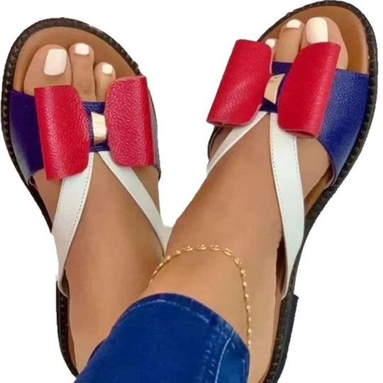 Damen elegante Flip-Flops mit modischen Schleifenapplikationen EB