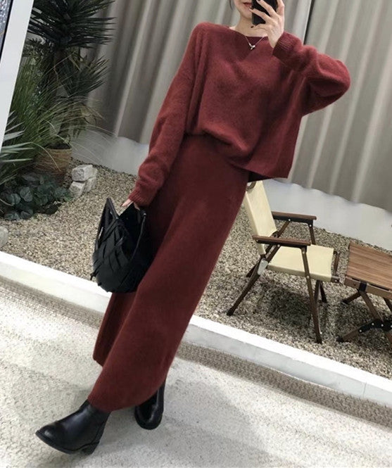 Damen Elegantes Maxikleid mit weichem Strickmaterial und lässigem Schnitt EB