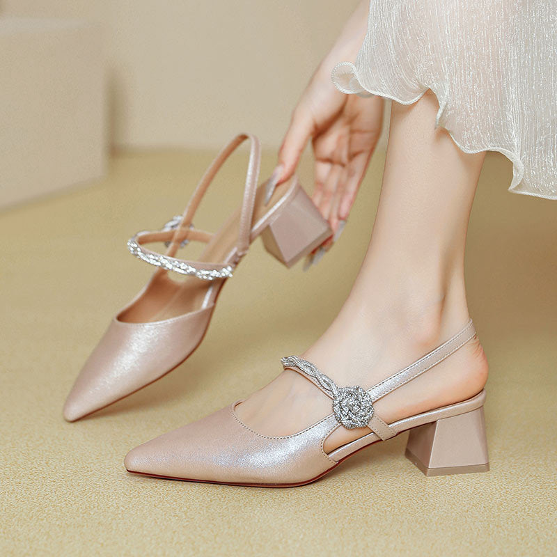 Damen Slingback-Pumps mit geschmackvollem Schmuckdetail EB