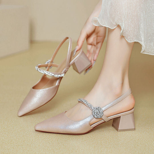 Damen Slingback-Pumps mit geschmackvollem Schmuckdetail EB