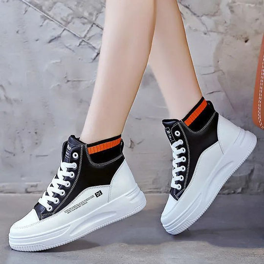 Damen Sportliche High-Top Sneakers mit Komfort-Bündchen und stylischem Design EB