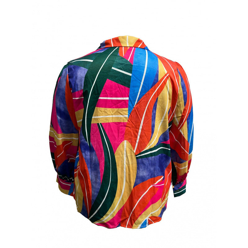 Damen auffällige Bluse mit strukturierten Ärmeln EB