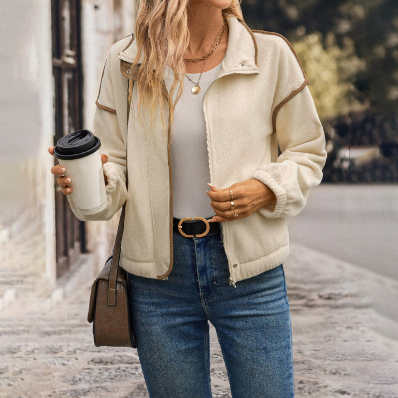 Damen Fleecejacke mit modernem Stehkragen und Taillierung EB