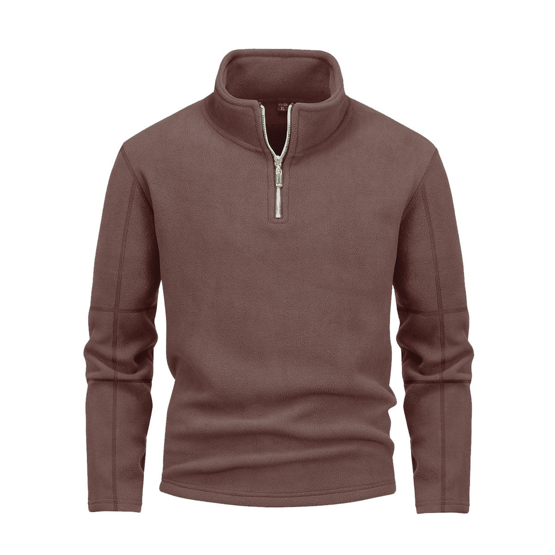 Herren nan Fleece-Halbzip-Pullover mit Stehkragen und flauschiger Mikrofleece-Qualität EB