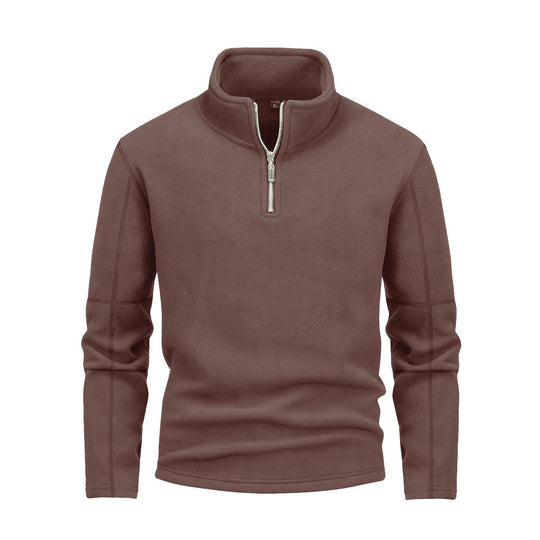 Herren nan Fleece-Halbzip-Pullover mit Stehkragen und flauschiger Mikrofleece-Qualität EB