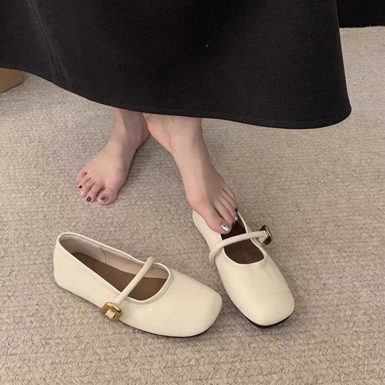 Damen Ballerinas mit verspieltem Riemendesign und elegantem Schnallenakzent EB