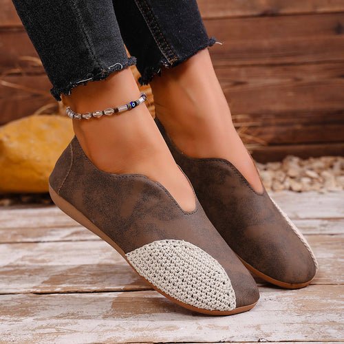 Damen Mokassins mit geflochtenem Design und rutschfester Sohle EB