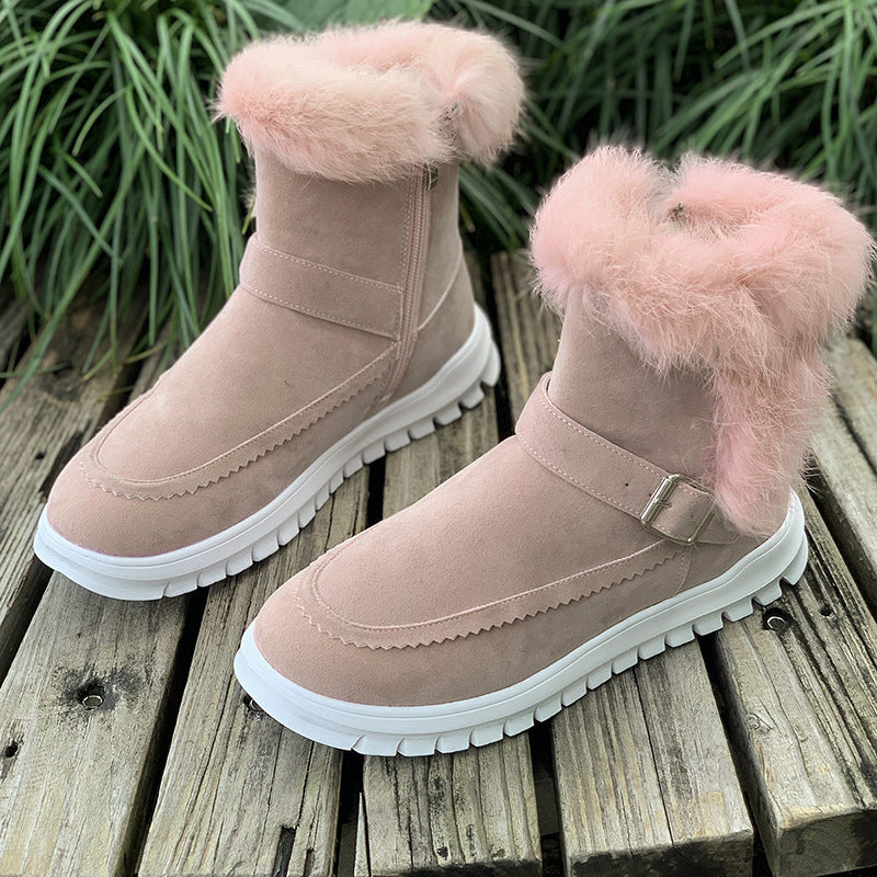 Damen Warmfutter-Stiefel mit modischem Fellbesatz EB