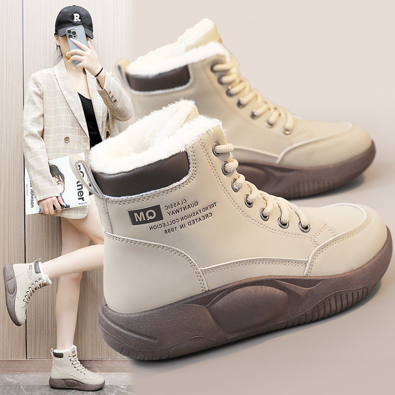 Damen gefütterte Hochschaft Sneaker mit rutschfester Sohle EB