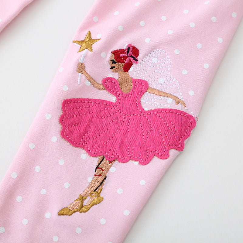 Mädchen Leggings mit zauberhaften Ballettapplikationen EB