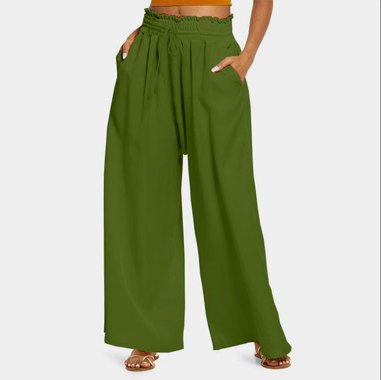 Damen Weite Palazzo-Hose mit elastischem Bund und praktischen Taschen EB