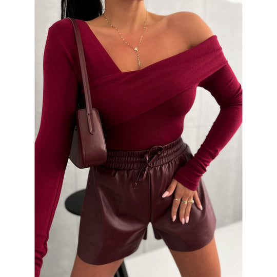 Damen asymmetrisches One-Shoulder-Top EB