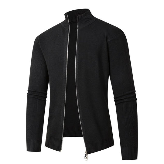 Herren modische Strickjacke mit hohem Kragen und Reißverschluss EB