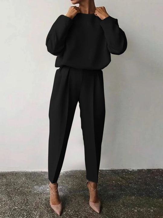 Damen Lässiges Zweiteiliges Set mit weitem Schnitt und stylischen Details EB