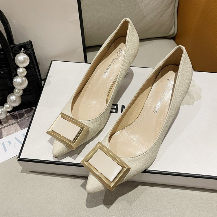 Damen Elegante Ballerinas mit innovativer Schnallenverzierung EB