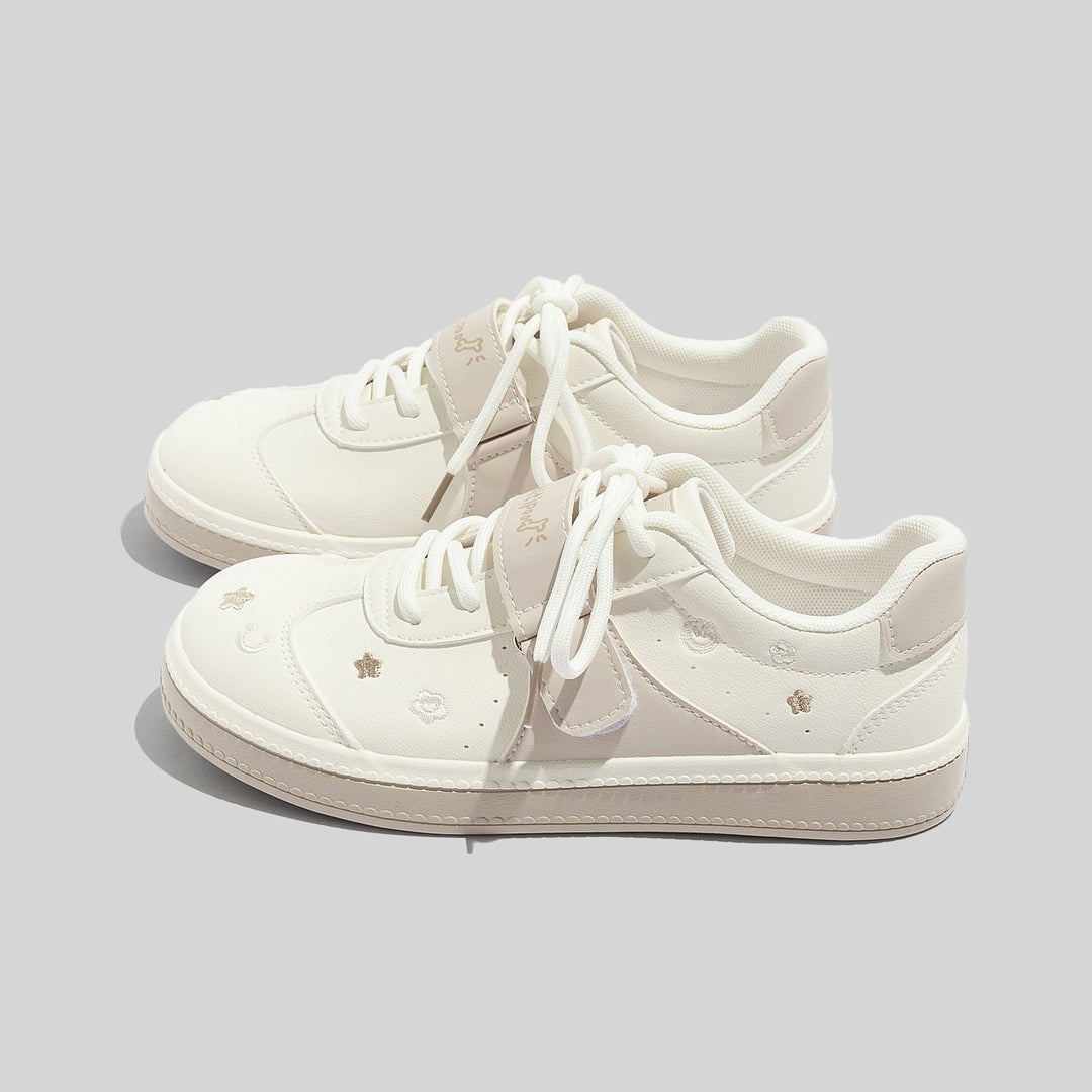 Damen Sneakers mit floralem Design und praktischem Klettverschluss EB