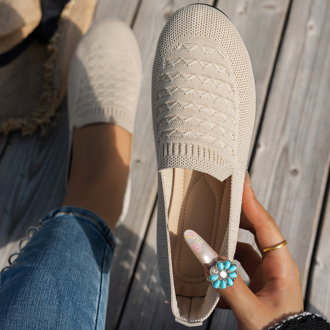 Damen komfortable Slipper mit innovativem Strickdesign EB