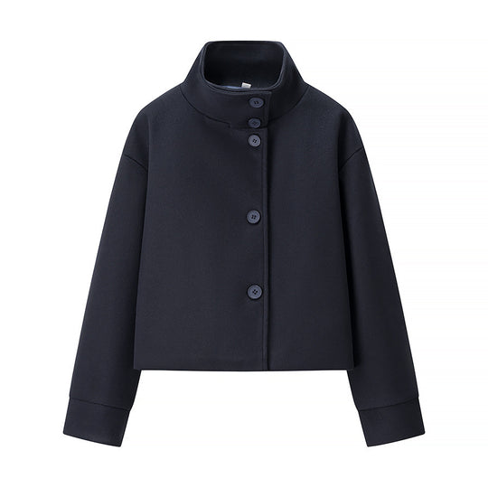 Damen Kurzjacke mit modernem Kragen und eleganten Knopfdetails EB