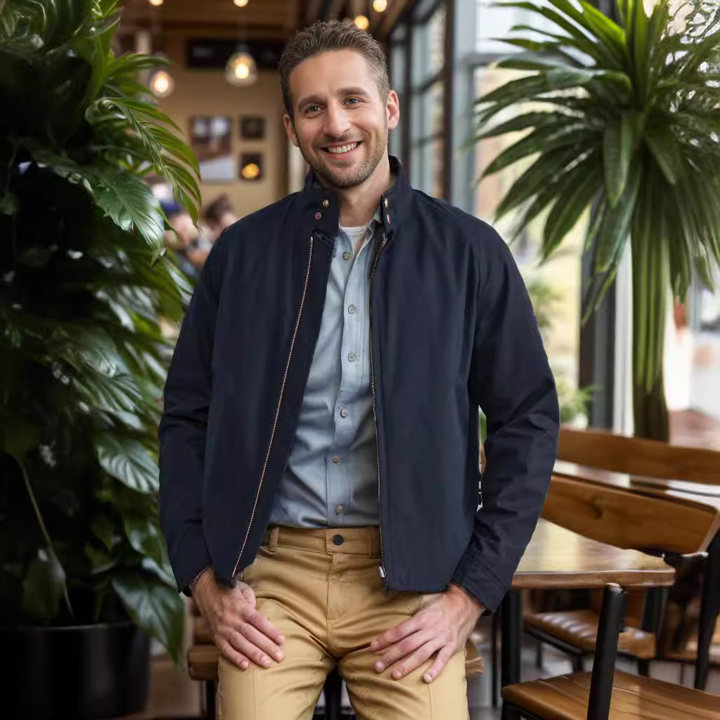 Herren sportliche Utility-Jacke mit wärmendem Innenfutter und stylischem Kragen EB