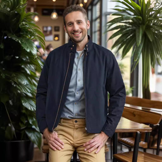 Herren sportliche Utility-Jacke mit wärmendem Innenfutter und stylischem Kragen EB