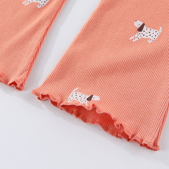 Mädchen Leggings mit fröhlichem Hunde-Muster EB