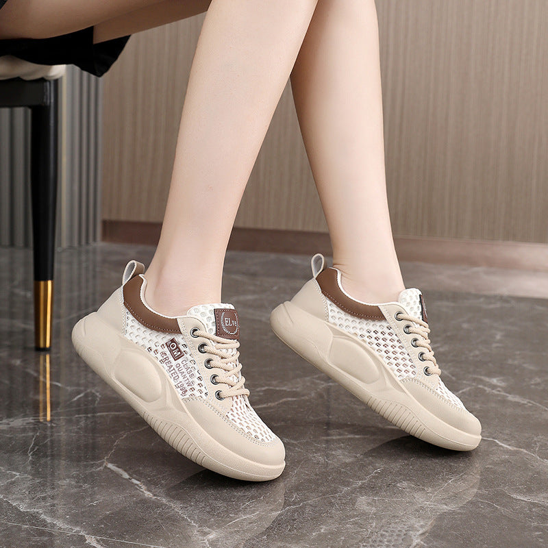 Damen Freizeit Sneaker mit atmungsaktiven Mesh-Einsätzen und dämpfender Sohle EB