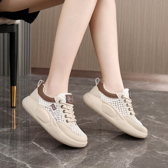 Damen Freizeit Sneaker mit atmungsaktiven Mesh-Einsätzen und dämpfender Sohle EB