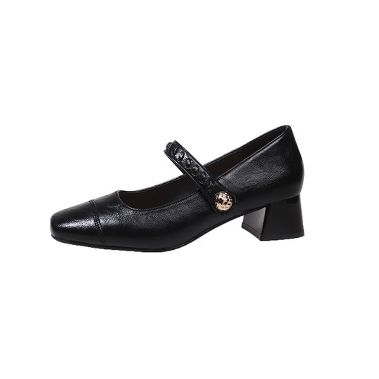 Damen elegante Sling-Pumps mit dekorativem Riemen und komfortablem Blockabsatz EB