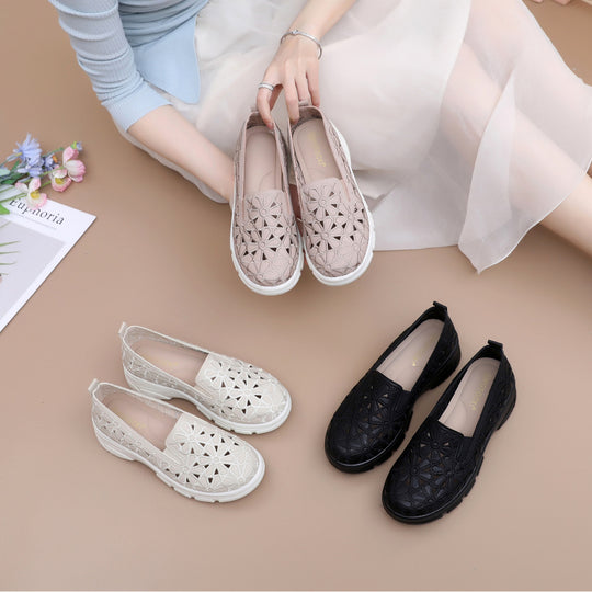 Damen Slip-On Freizeit-Schuhe mit floralem Design EB
