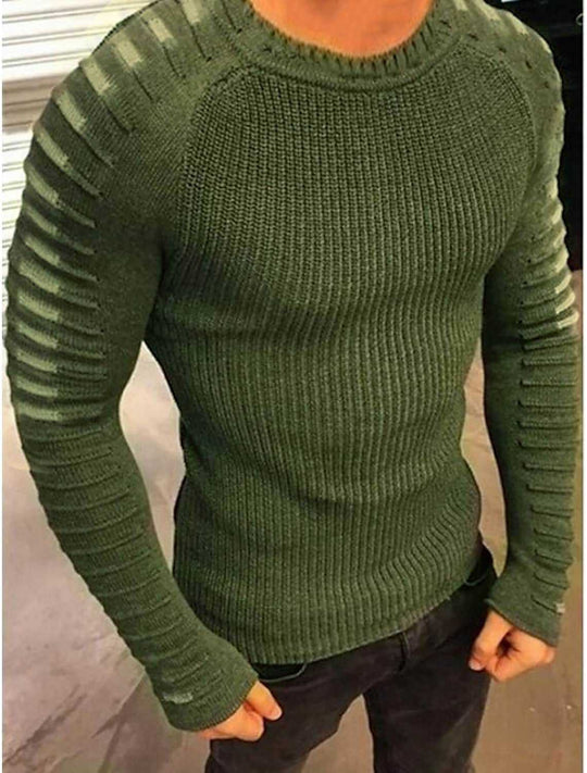Herren stylischer Feinstrickpullover mit modischen Kontraststreifen EB