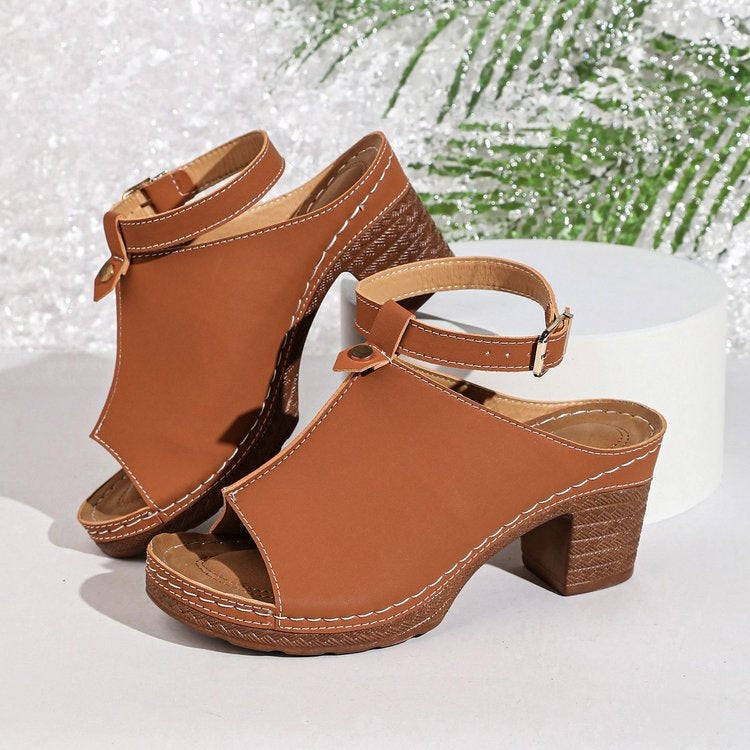 Damen Trendige Sandaletten mit geschlossener Zehenpartie und elegantem Riemendesign EB